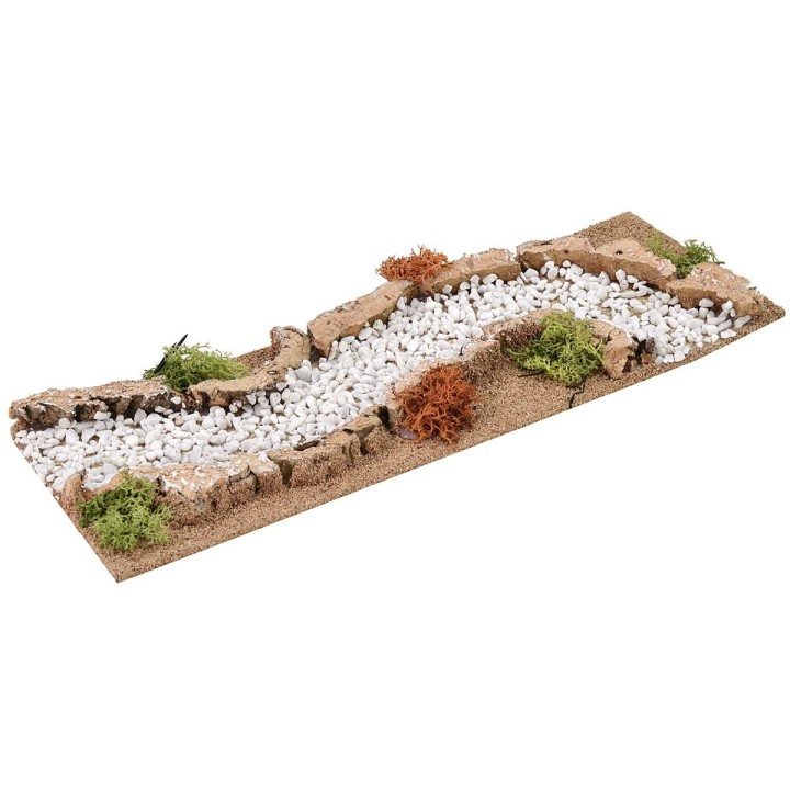 Modular white street for nativity scene cm 13x33x4 h