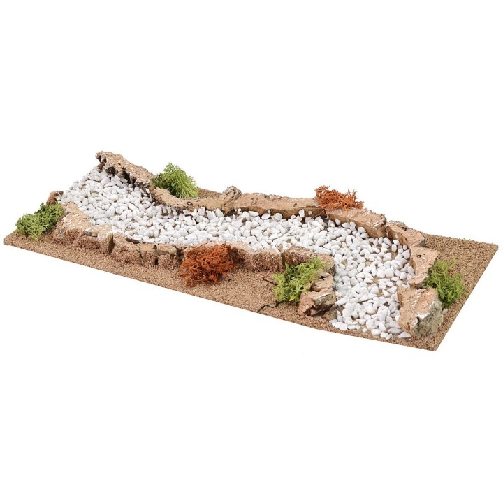 Camino blanco modular para belén de 13x33x4 cm h