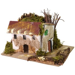 Casita con granero para pesebre de 15x10,5 cm