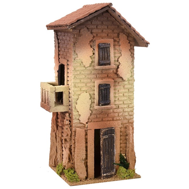 Casa su tre piani con balcone cm 15x15x35 h