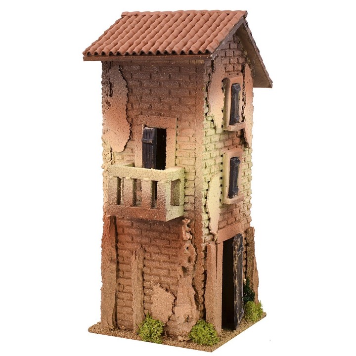 Casa su tre piani con balcone cm 15x15x35 h