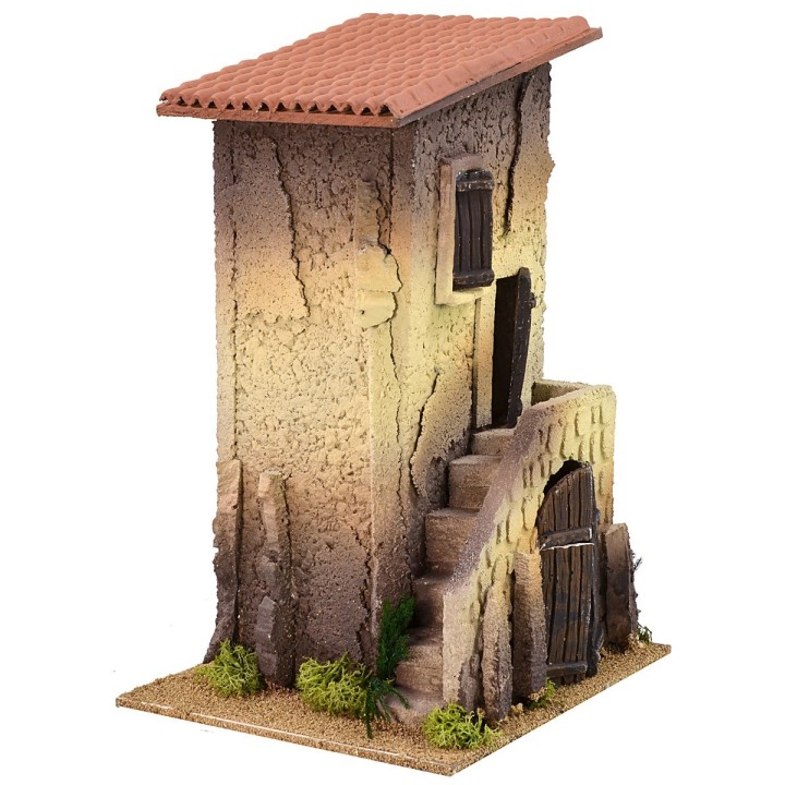 Three-storey house with staircase 20x18x30 cm h