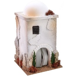 Casa árabe con cúpula y arco de 15x15x26 cm h.