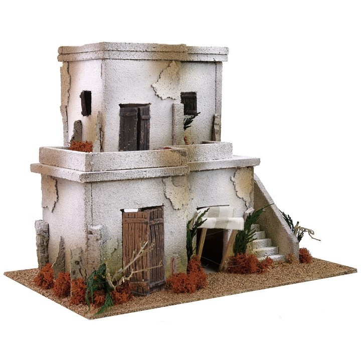 Casa árabe con escalera de dos pisos de 40x25x31 cm h