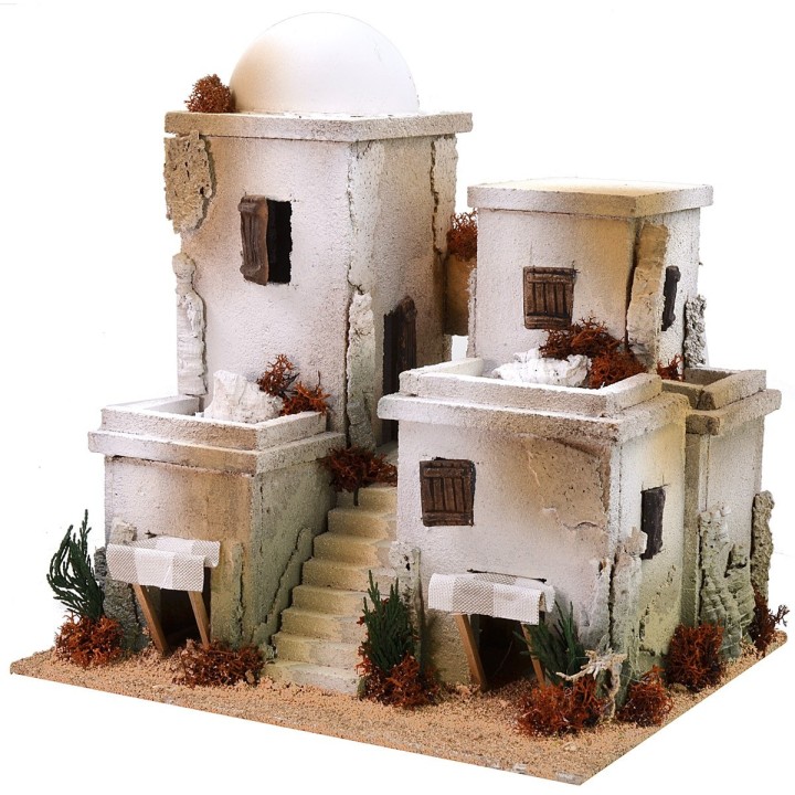 Casas árabes con escalera central de 30x25x31 cm de altura.