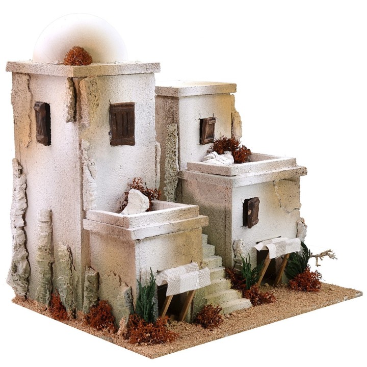 Casas árabes con escalera central de 30x25x31 cm de altura.