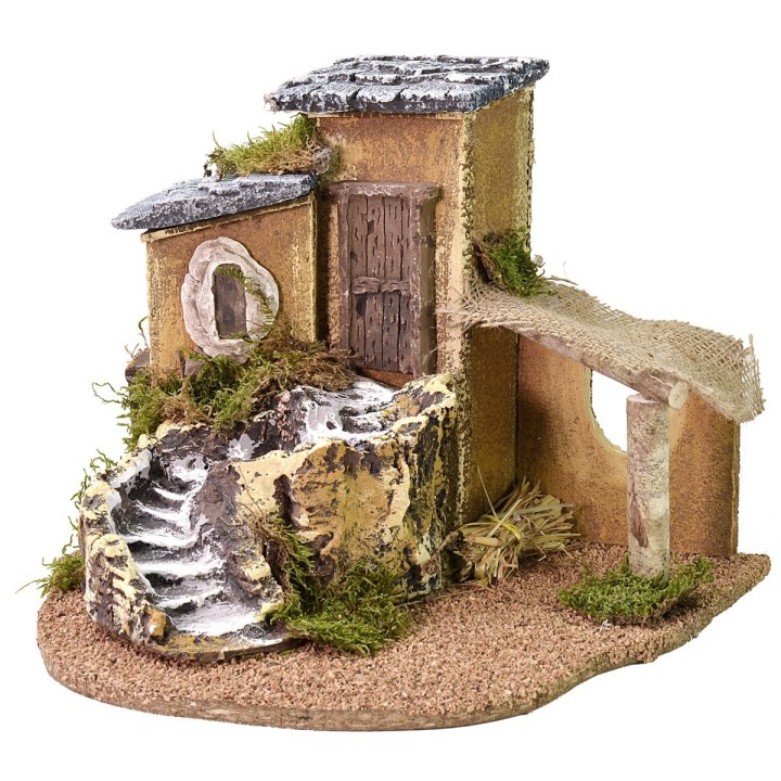Casita con escalera y tejado de 31x29,5x24,5 cm h