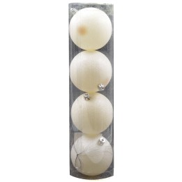 Set 4 palline bianco ø 8 cm per albero di Natale