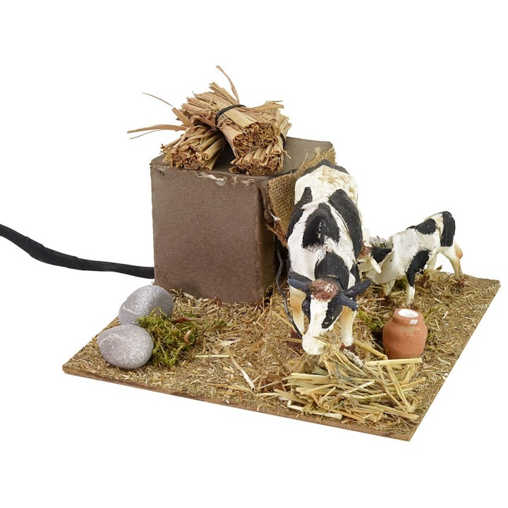 Cow and calf in motion cm 15x15,5x10 h