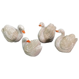 Set 4 cigni in resina 2,5-3 cm