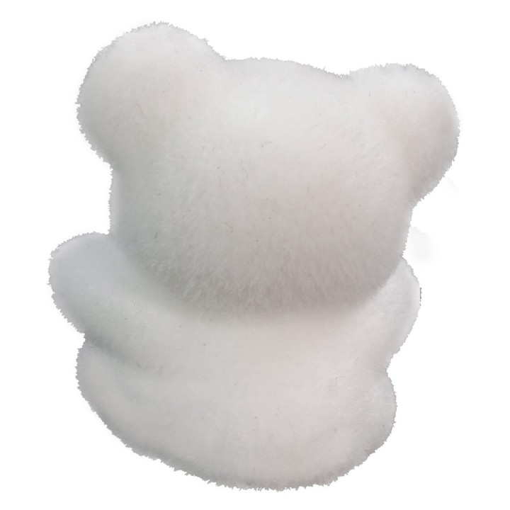 Peluche bianco con fiocco rosso 3 cm