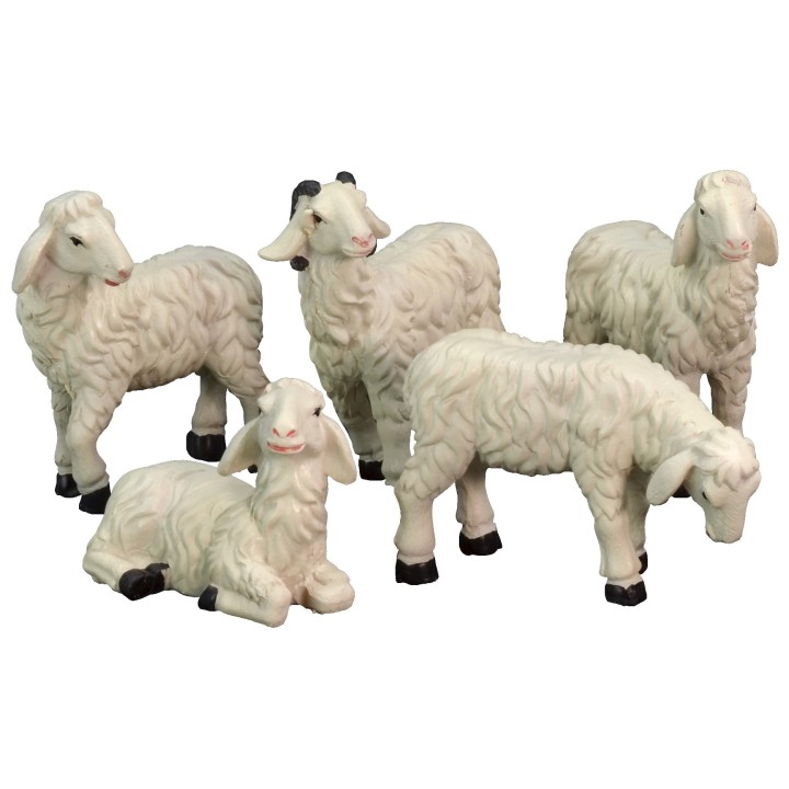 Set of 5 resin sheep for statues of 15 cm