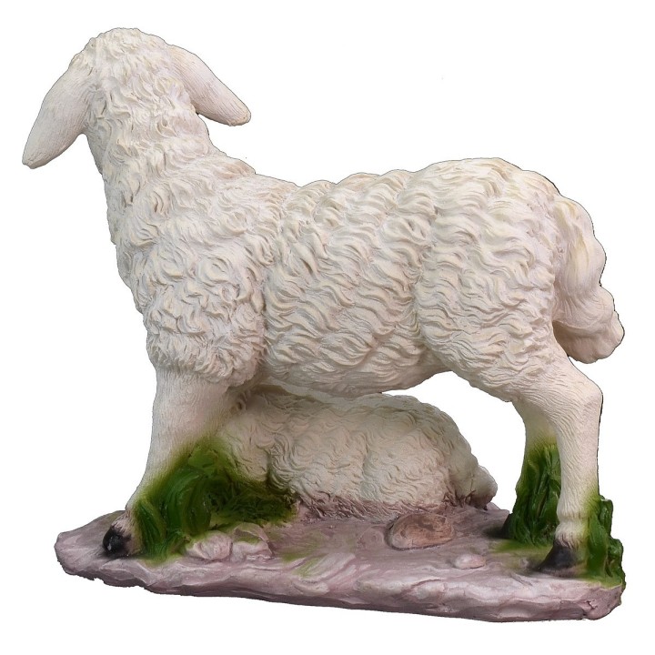 Sheep with lamb in resin for statues of 40-45 cm
