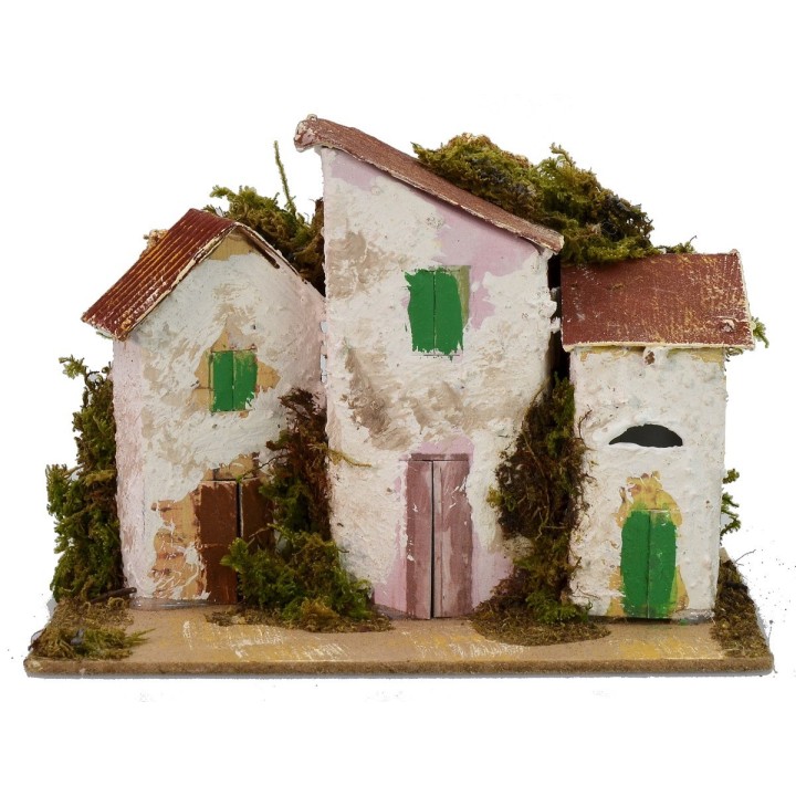 Casette in lontananza presepe cm 15x10x10,5 h