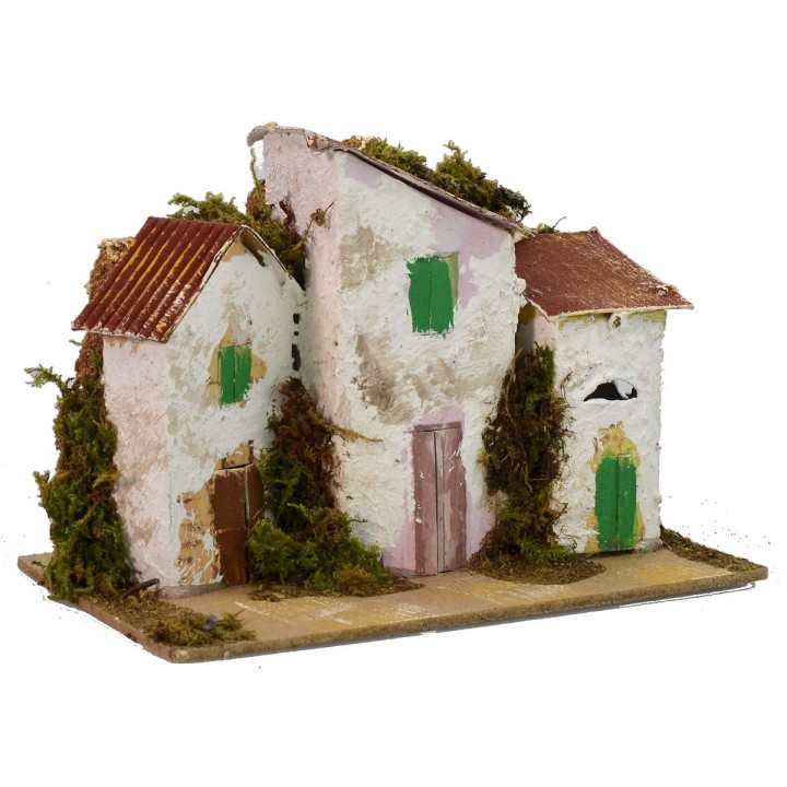 Casette in lontananza presepe cm 15x10x10,5 h