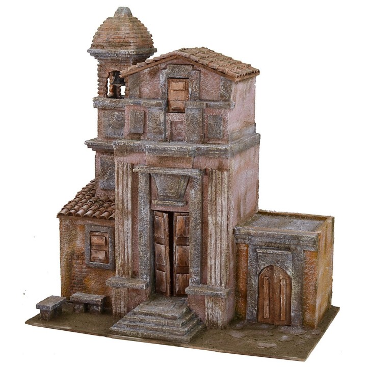 Catedral con campanario de 50X29X56h cm para estatuas de 12 cm