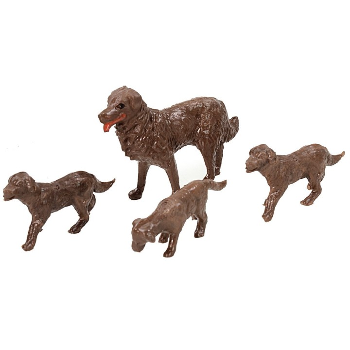 Familia de 4 perros para estatuas de 10-12 cm