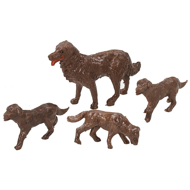Famiglia di 4 cani per statue cm 10-12