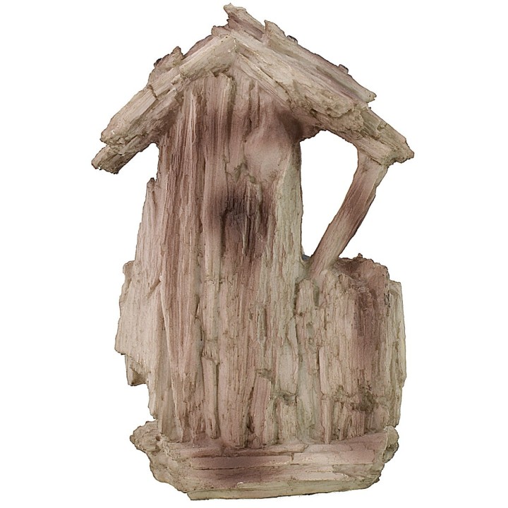 Natividad con cabaña de tronco en resina de 12x7x20 cm de