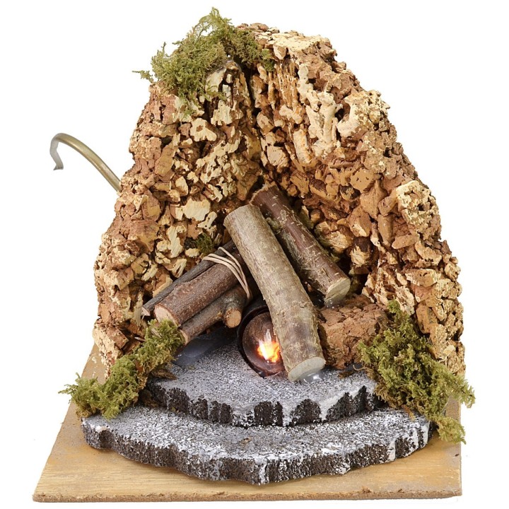 Fuoco per presepe funzionante cm 16x14,5x14 h
