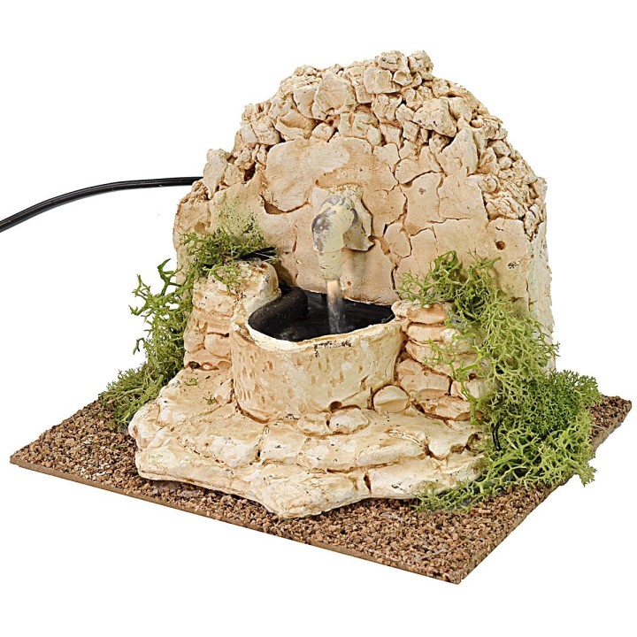 Fuente de piedra para pesebre cm 16x12x12,5 h