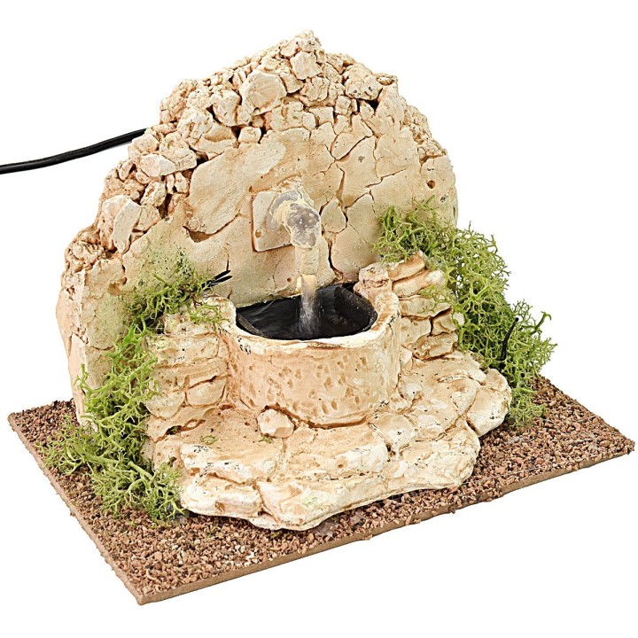 Stone fountain for nativity scene 16x12x12.5 cm h