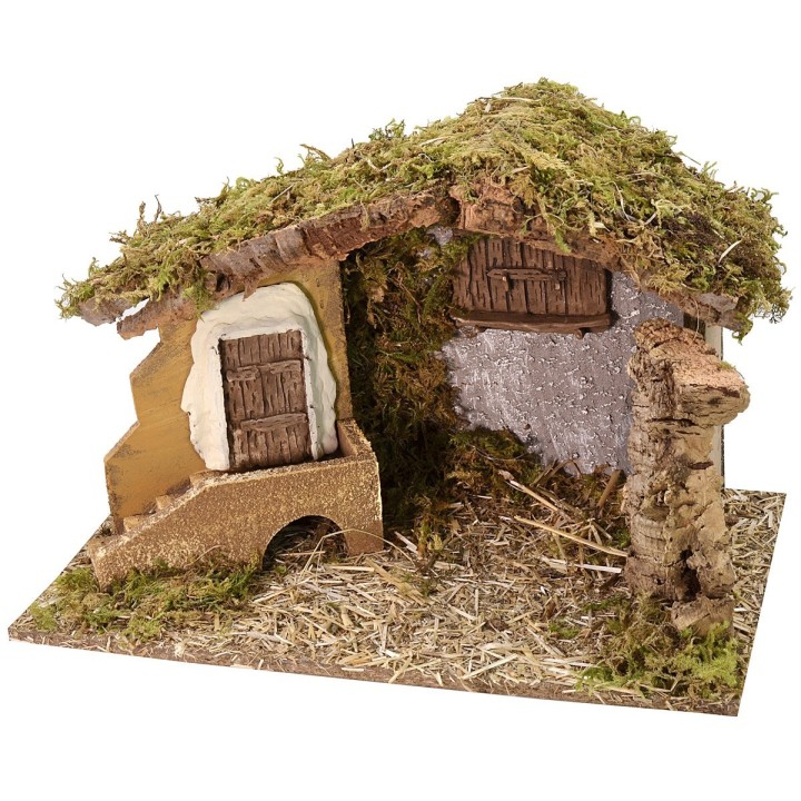 Capanna con finestra e scalinata cm 40x23x25,6 h