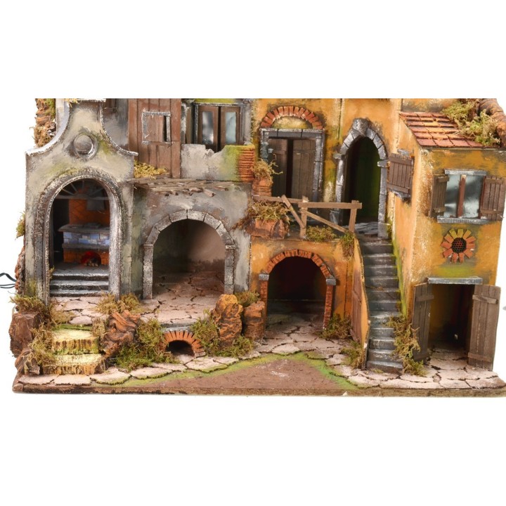 Borgo napoletano stile 700' illuminato con forno funzionante cm