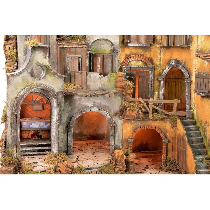 Borgo napoletano stile 700' illuminato con forno funzionante cm
