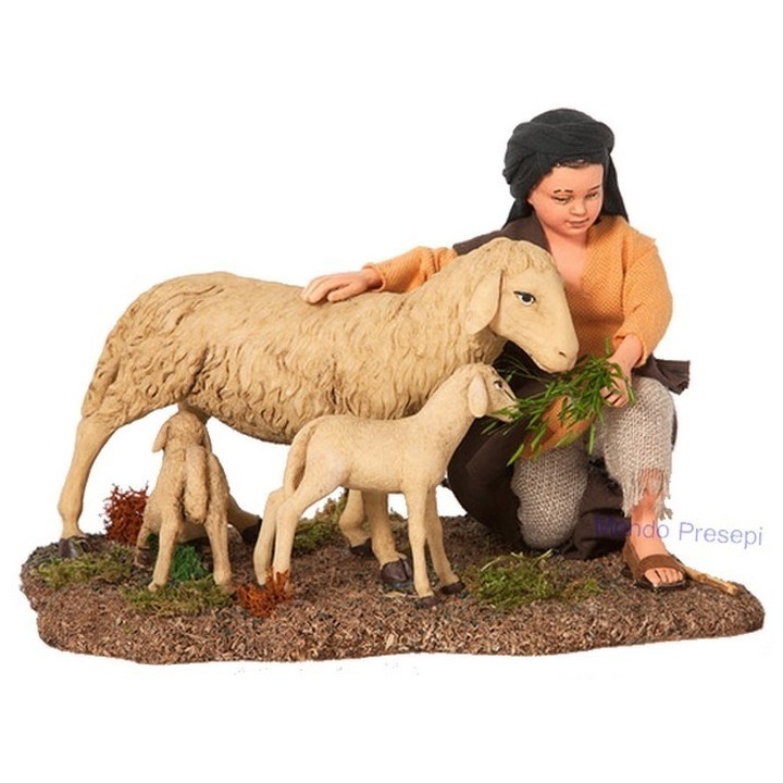Child with sheep and lambs STV30 / 64