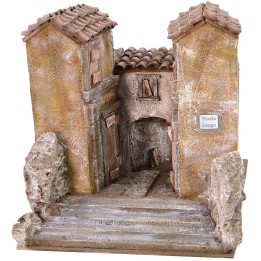 Village with alley in perspective effect cm 31.5x39x31 h