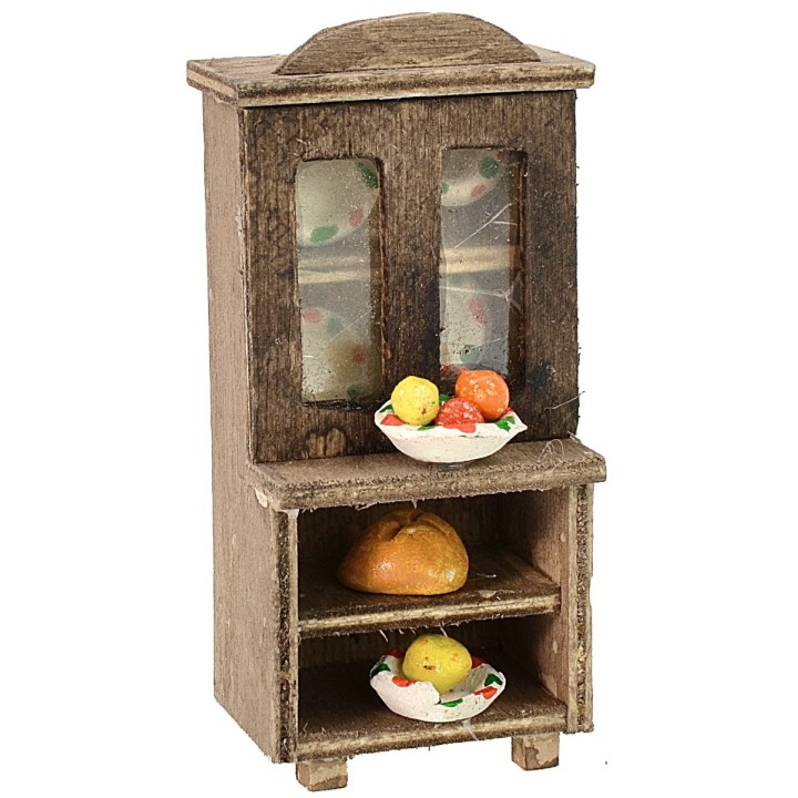 Aparador de madera con comida cm 4x4x8 h