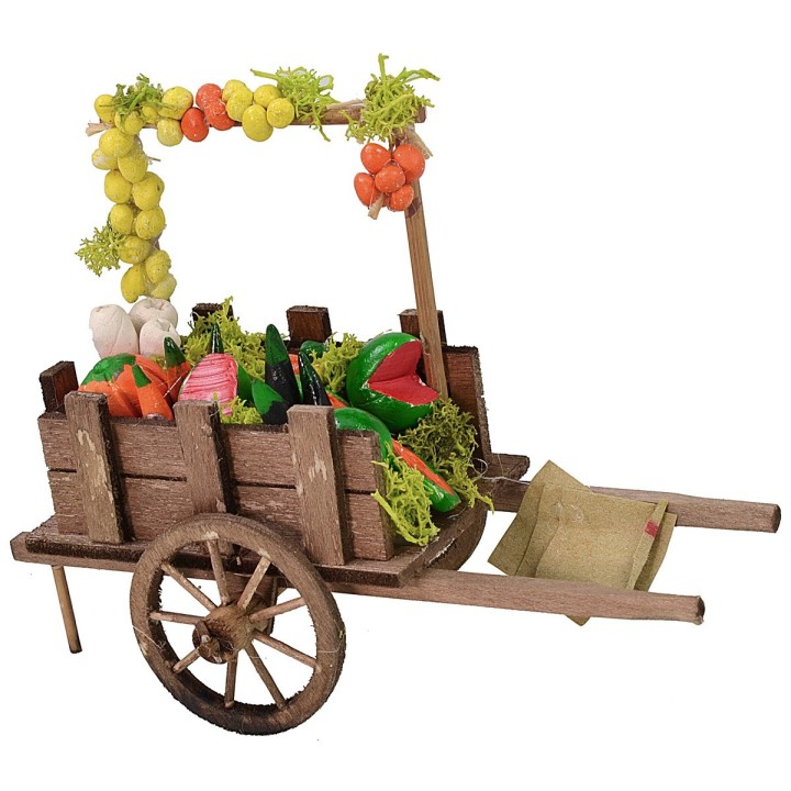 Carrito con frutas y verduras cm 9,2x3,8x4,4 h