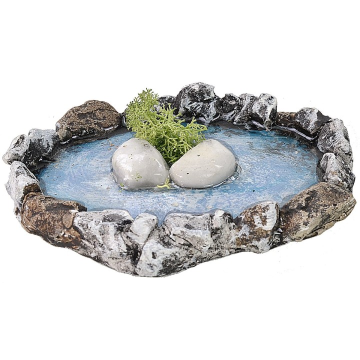 Estanque con resina efecto agua cm 13x12x2 h