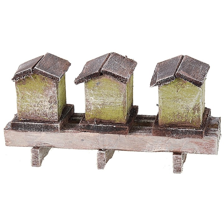 Conjunto de 3 colmenas para Belén de 10,5x3x5 cm h