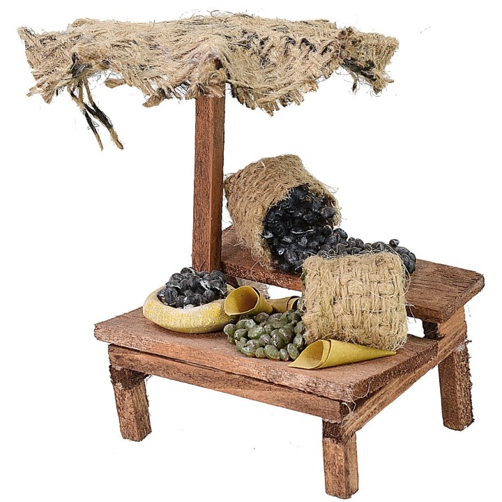 Market stall with green and black olives cm 12x10,5x11 h for