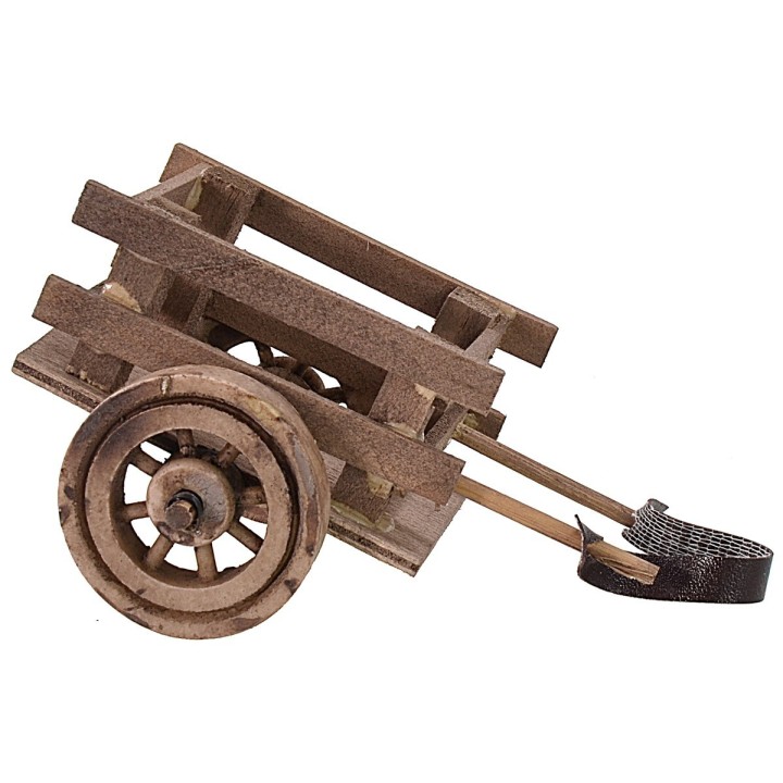 Wooden cart with bridles 10,5x7,5x5,5 h