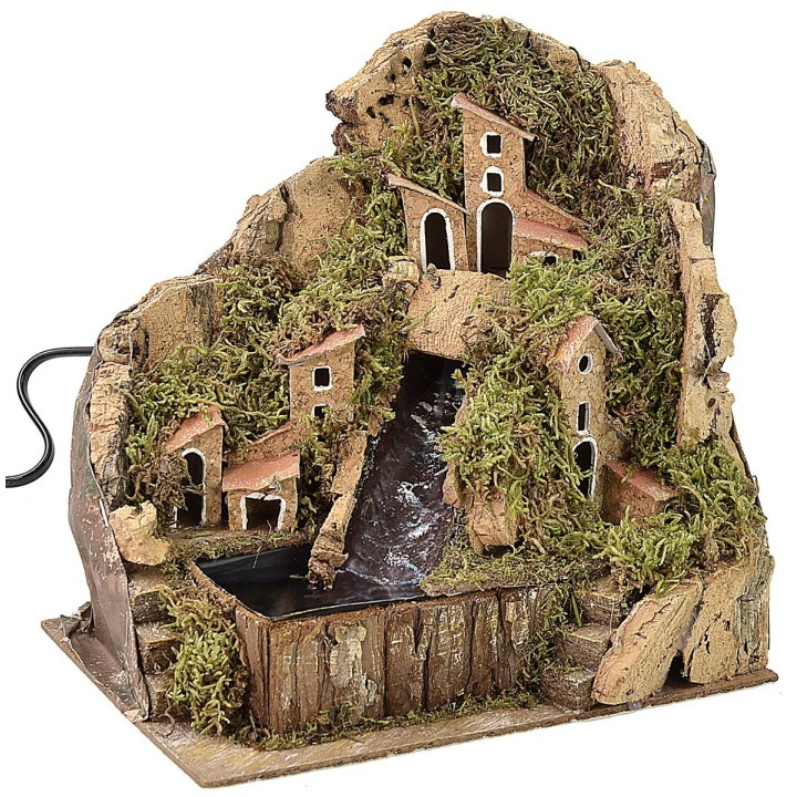 Landscape for nativity scene with working waterfall cm