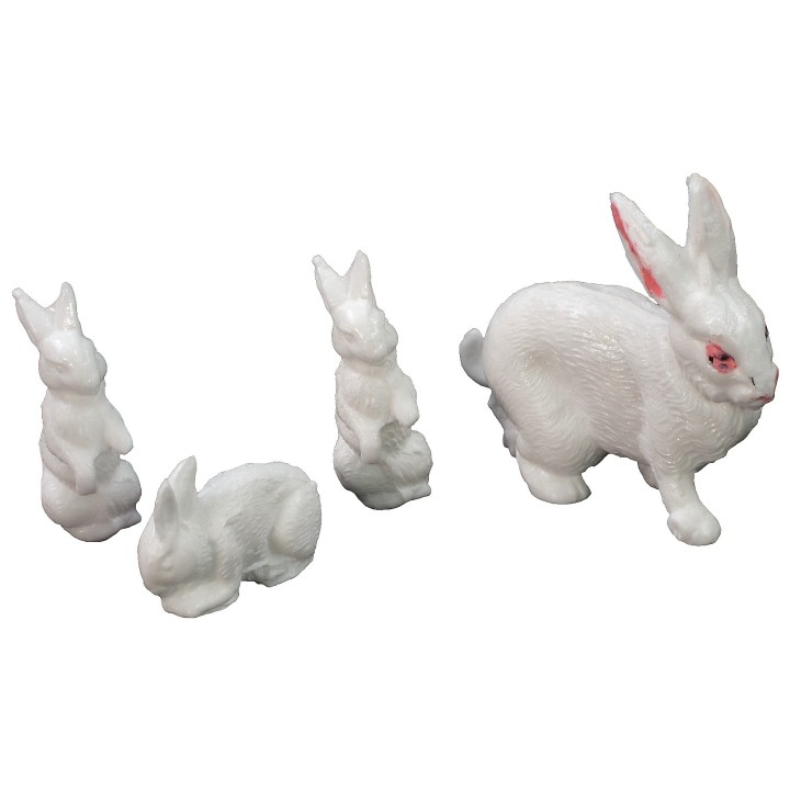 Familia de conejos Oliver para estatuas de 10 cm