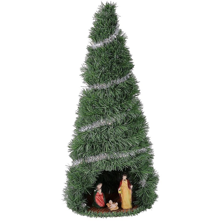 Christmas tree cm 60 complete with Nativity 12 cm illuminated