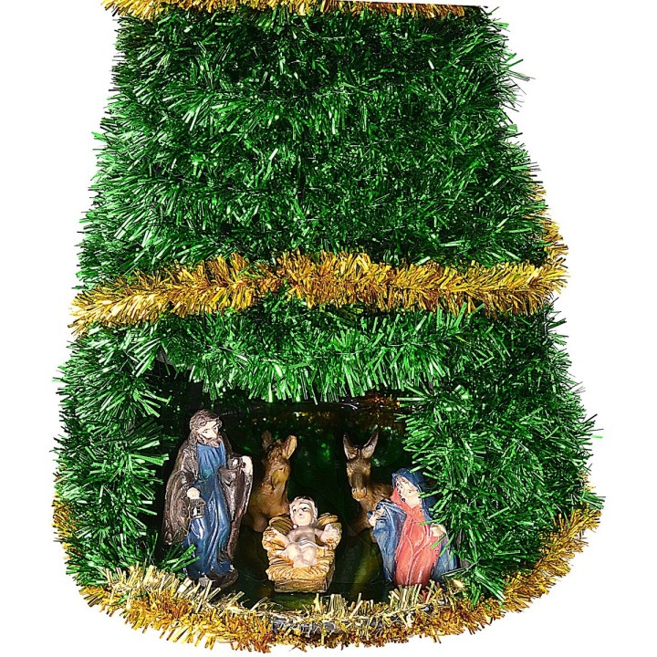 Albero di Natale cm 50 completo di Natività cm 8 illuminato