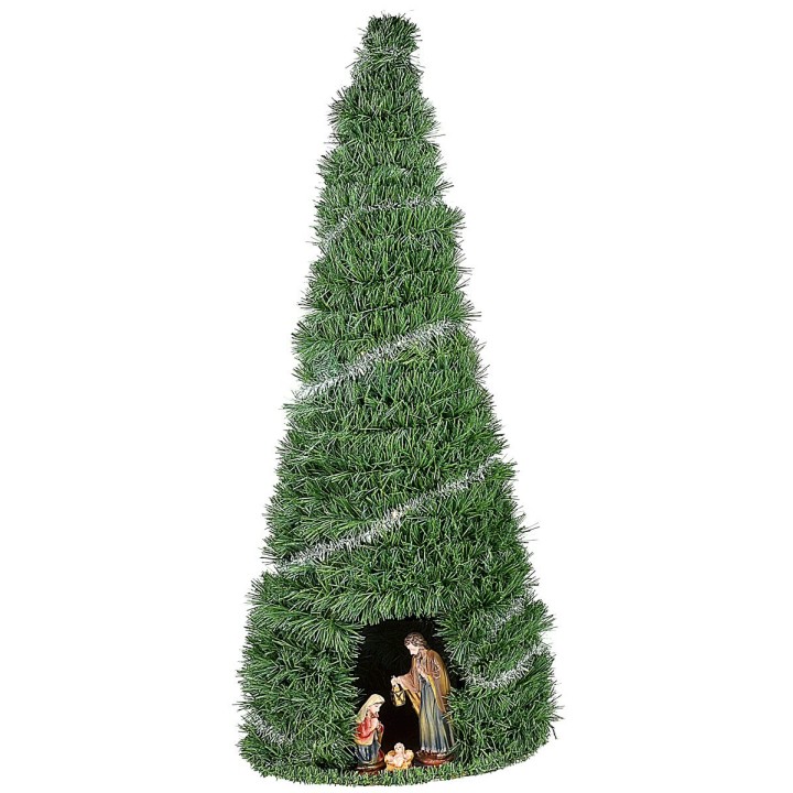 Christmas tree 84 cm complete with Nativity 15 cm illuminated