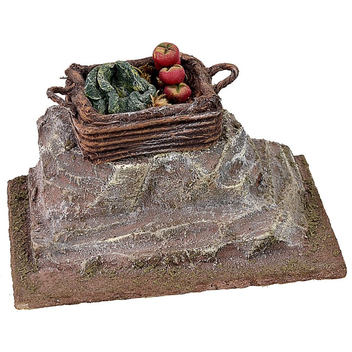 Stone with vegetable box 10.5x6x5.5 cm h