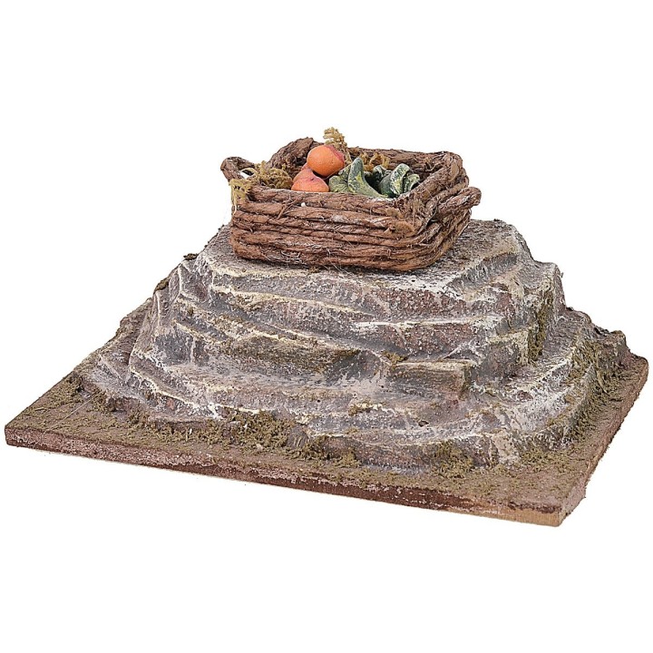 Piedra con caja de verduras cm 12x7x5 h