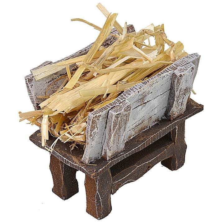 Mangiatoia in legno con paglia cm 7x5,5x6 h