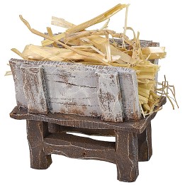 Mangiatoia in legno con paglia cm 7x5,5x6 h