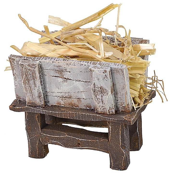 Mangiatoia in legno con paglia cm 7x5,5x6 h
