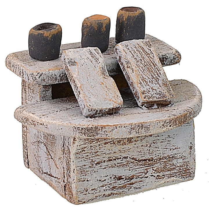 Mobiletto in legno per lustrascarpe cm 5,5x4,5x4,5 h