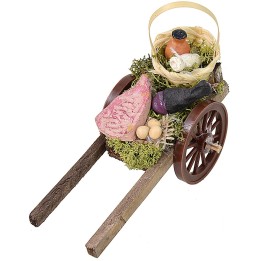 Carretto con salumi e formaggi per Presepe cm 7x13,5x9 h