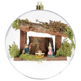 Transparent hemisphere Ø 13 cm with the Nativity